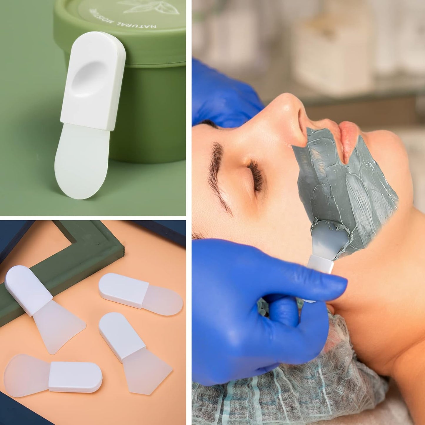 4PCS Face Mask Applicator Brushes, Soft Silicone Face Mask Brush Portable Makeup Spatula for Cosmetic Mask, Mud, Clay Mask, Eye Mask, Body Lotion