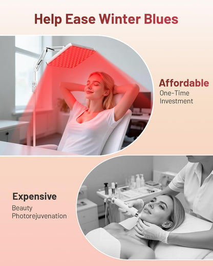 Red Light Therapy for Face & Body, 165 Red LED Therapy Lamp, Red Light Therapy Panel with Remote, Deep 660Nm - 820Nm near Infrared Light Therapy for Body