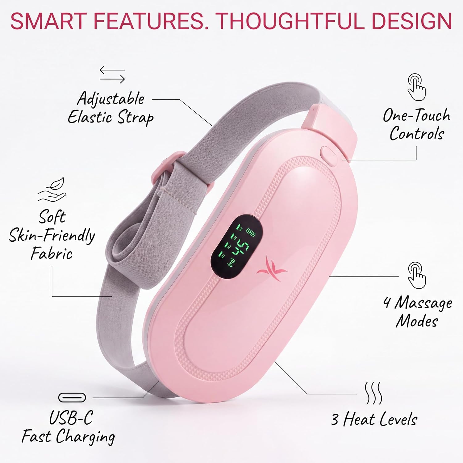 Heating Pad for Period Cramps – FSA&HSA Eligible Electric Menstrual Massage