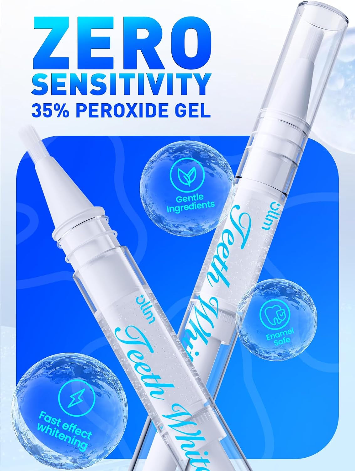 Teeth Whitening Kit for Sensitive Tooth: Professional Whitening Gel Pens Strips Dental Kit, 32X LED Light White Personal Care Products, 35% Carbamide Peroxide Whitener, Beauty Tools for Home