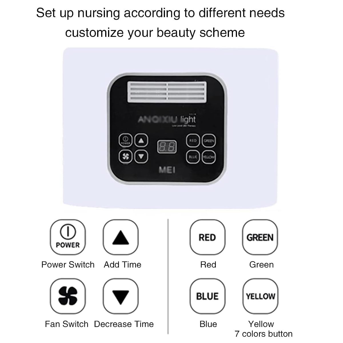 LED Facial Light Theraphy Mask,Led-Face-Light-Therapy, 7 in 1 Color LED Face Mask Facial Body Beauty Equipment