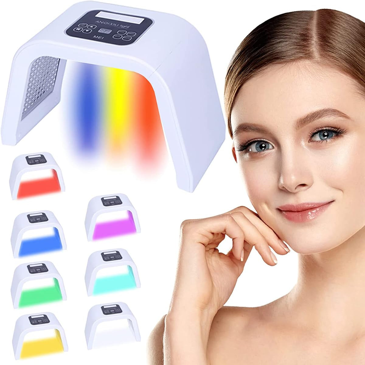 LED Facial Light Theraphy Mask,Led-Face-Light-Therapy, 7 in 1 Color LED Face Mask Facial Body Beauty Equipment