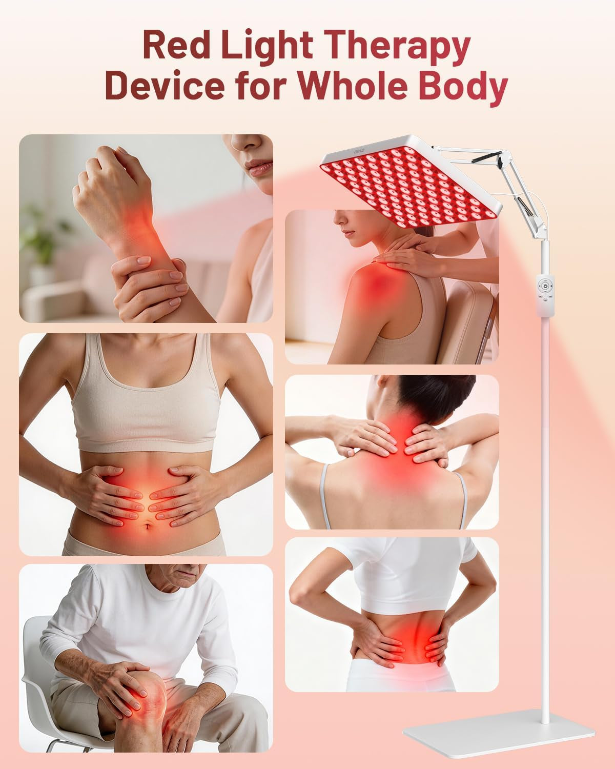 Red Light Therapy for Face & Body, 165 Red LED Therapy Lamp, Red Light Therapy Panel with Remote, Deep 660Nm - 820Nm near Infrared Light Therapy for Body