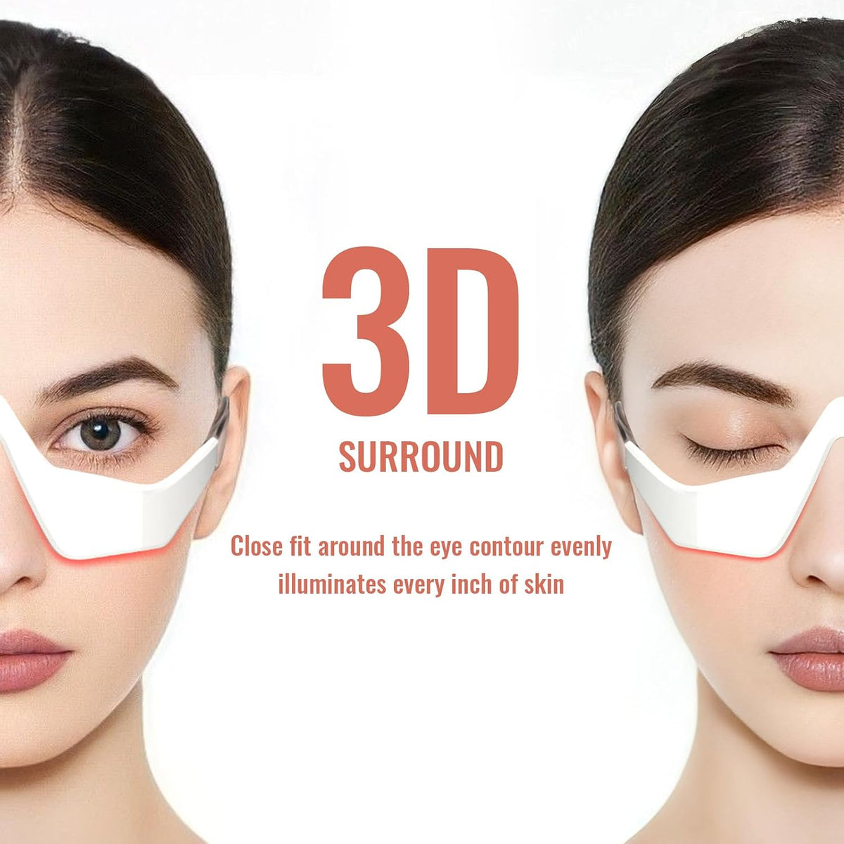 Under Eye Red Light Therapy, 4 Modes Red Light under Eye Therapy Glasses Microcurrent Eye Massager, for Eye Bags Dark Circles Puffiness Wrinkles Fine Lines, Relieving Eye Fatigue