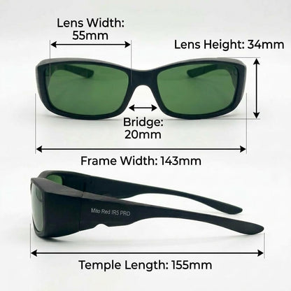 Mito Red PRO Red Light Therapy Glasses with Dark & Extra Dark Lenses, Eye Protection for Red Light (600Nm-900Nm) Goggles