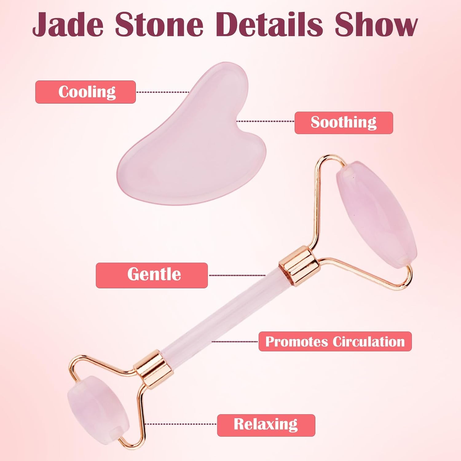 Spa Headband and Wristband Set for Women with Ice Jade Roller and Gua Sha, Skin Care Set Tools Puffy Makeup Headband Teen Girl Gifts Trendy Stuff Hair Accessories for Women