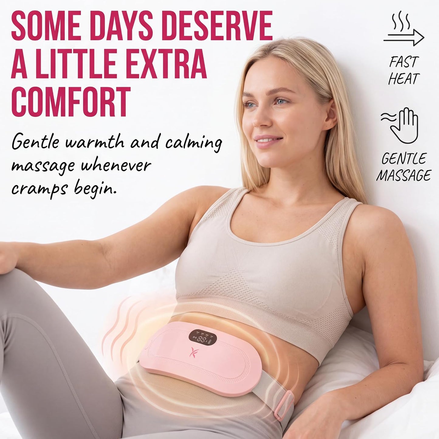 Heating Pad for Period Cramps – FSA&HSA Eligible Electric Menstrual Massage