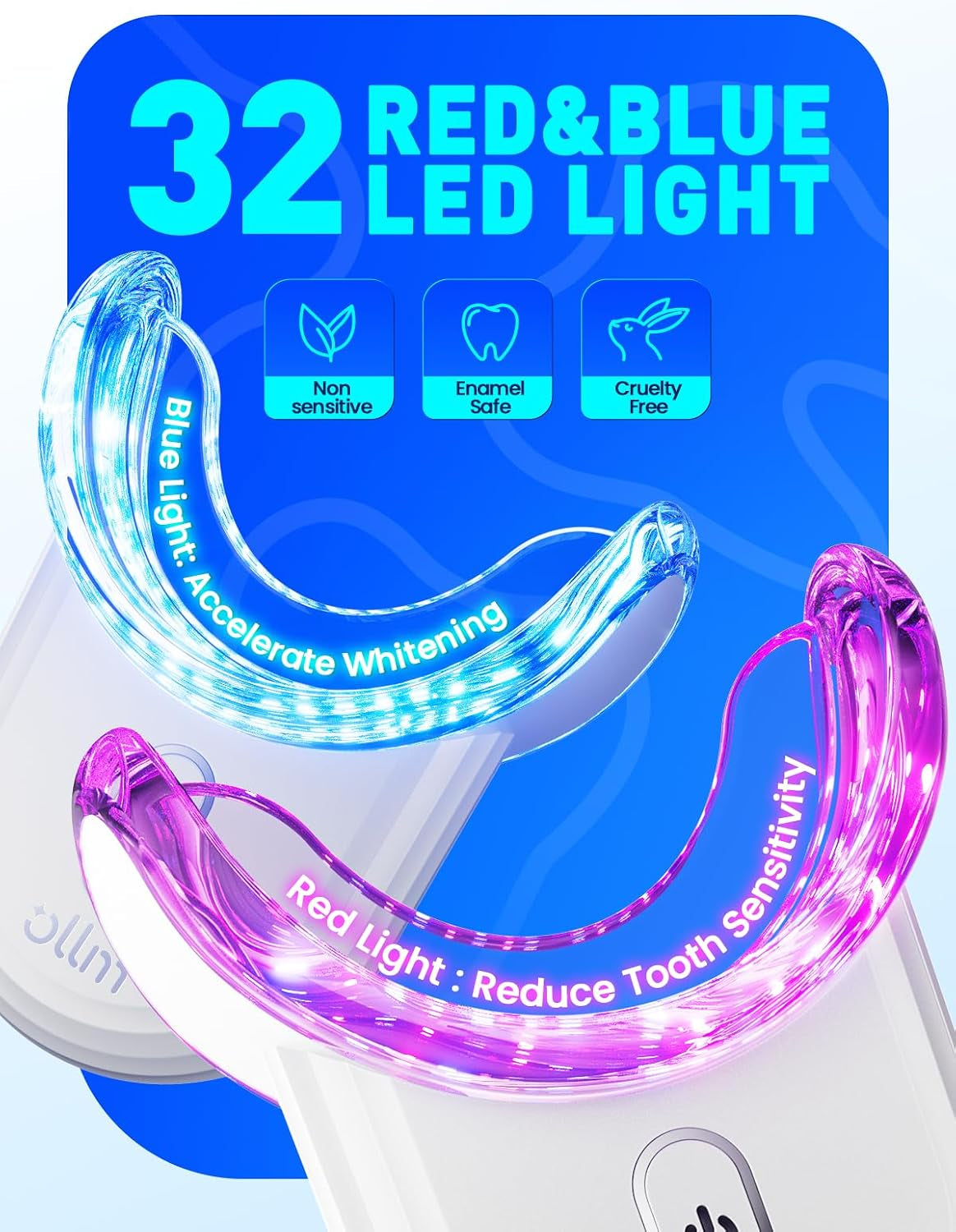 Teeth Whitening Kit for Sensitive Tooth: Professional Whitening Gel Pens Strips Dental Kit, 32X LED Light White Personal Care Products, 35% Carbamide Peroxide Whitener, Beauty Tools for Home