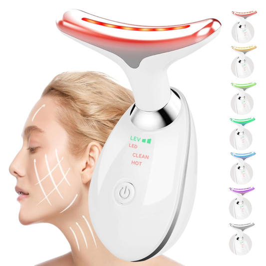 7-Color LED Face & Neck Massager with Heat Therapy