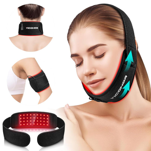 Red Light Therapy for Neck, near Infrared Light Therapy Belt Wearable Infrared Neck Wrap with Timer Infrared Belt for Chin Firming V Face Lifting Mask Body Neck Hand Wrist Legs Unisex Gift