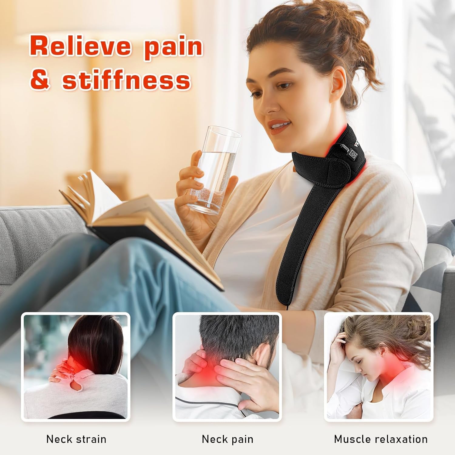 Red Light Therapy for Neck, near Infrared Light Therapy Belt Wearable Infrared Neck Wrap with Timer Infrared Belt for Chin Firming V Face Lifting Mask Body Neck Hand Wrist Legs Unisex Gift