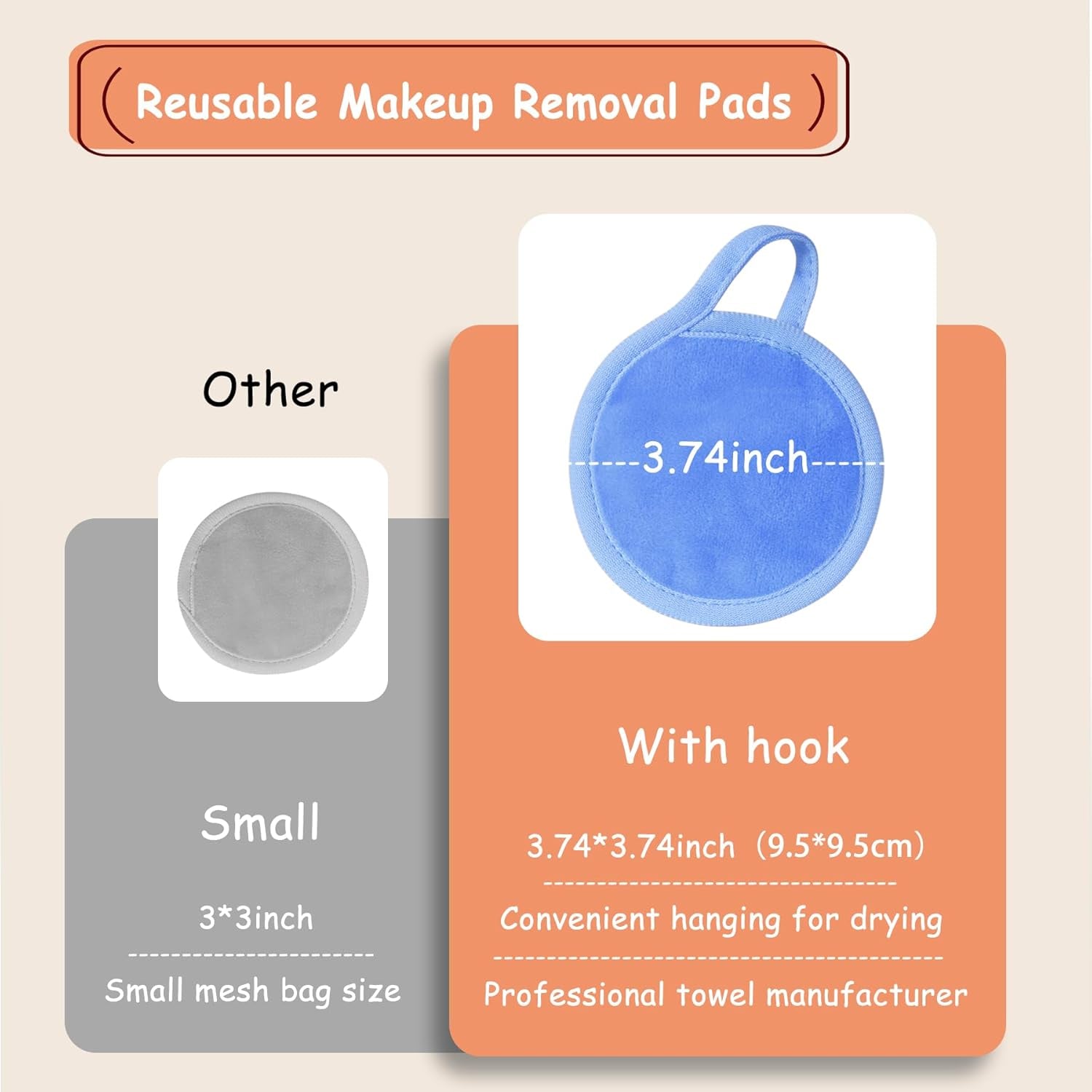 Reusable Makeup Remover Pads, 18 Packs Microfiber Face Cloth with a Washable Laundry Bag, Reusable Rounds Towels for Face Cleaning, Soft Facial Rounds Wipes Eyes/Lips Clean for Women Gifts
