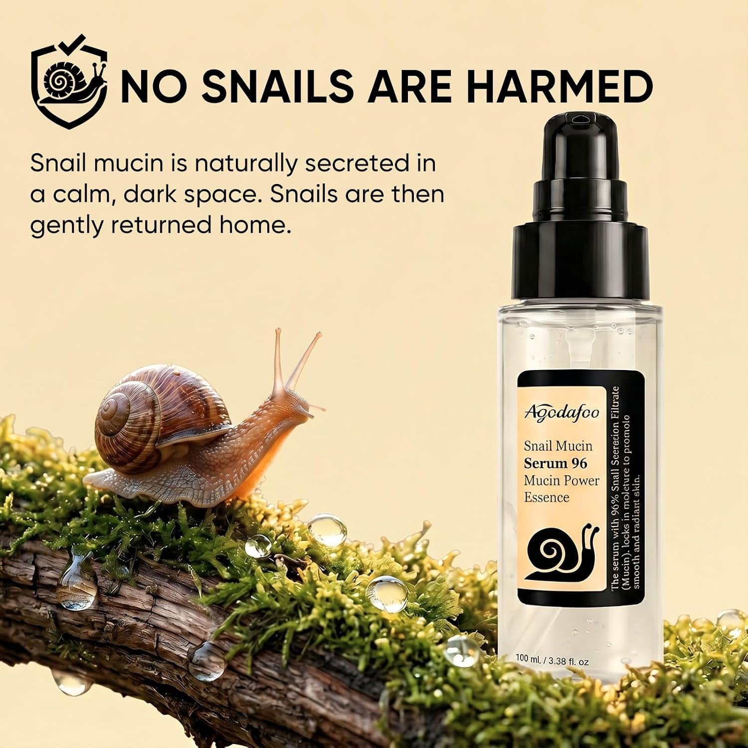 Snail Mucin Serum 100Ml, Hydrating Serum for Face with Snail Secretion | Advanced Snail 96% Mucin Power Essence for Dull Skin, Repairing Moisturizing Skin Care for Women