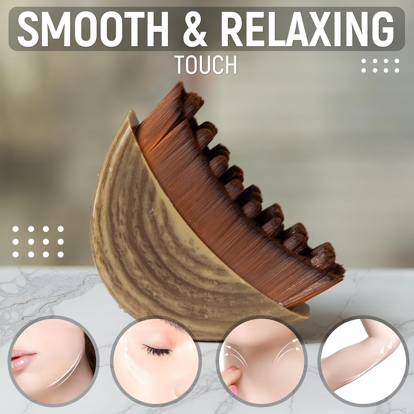 Lymphatic Drainage Face Brush, Lymphatic Contour Face Brush | Soft Nylon Bristles, Manual Dry Face Brush, Massager for Gentle Daily Skincare
