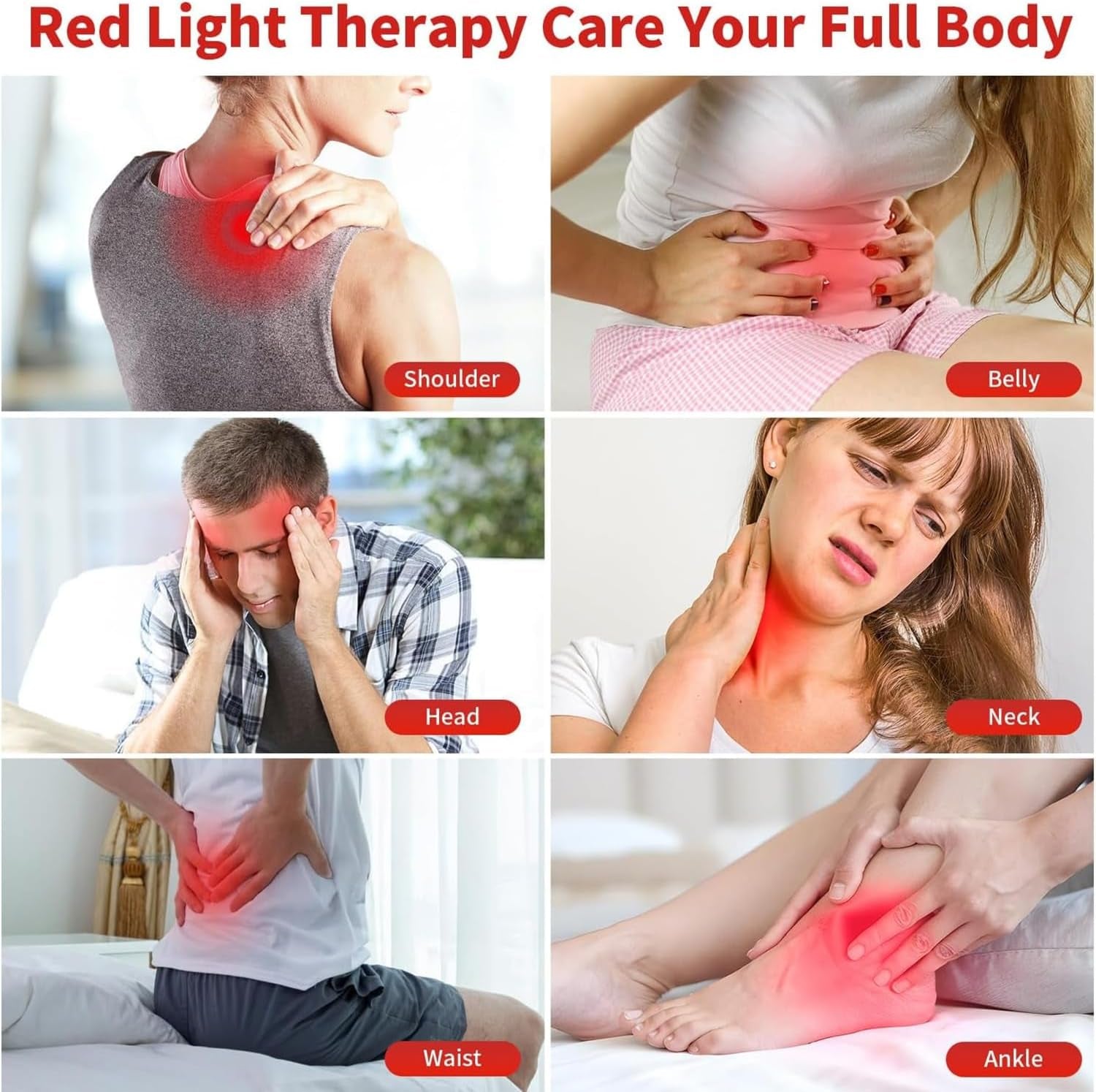 Red Light Therapy for Face Body, 5 Heads Red Infrared Light Therapy Devices with Stand, 5 Levels Adjustable Brightness 660Nm and 850Nm near Infrared Light for Full Body, Muscle Gift for Women