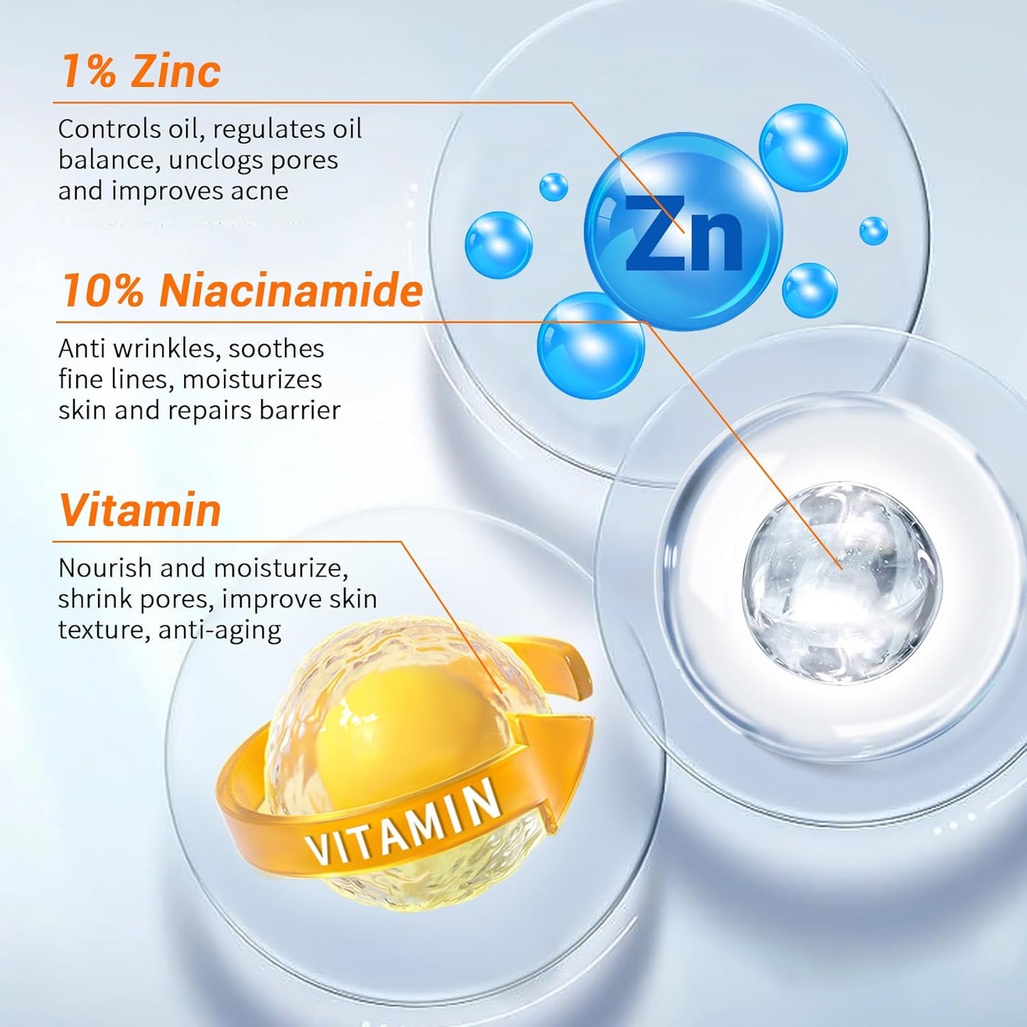 Niacinamide 10% + Zinc 1% Serum, Anti-Aging Niacinamide Serum for Face, 1PCS Moisturizing Facial Serum for All Skin Type, Women Face Skin Care.