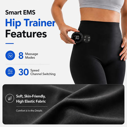 Glute Toning Shorts for Women, 8 Modes for Home Workouts Black
