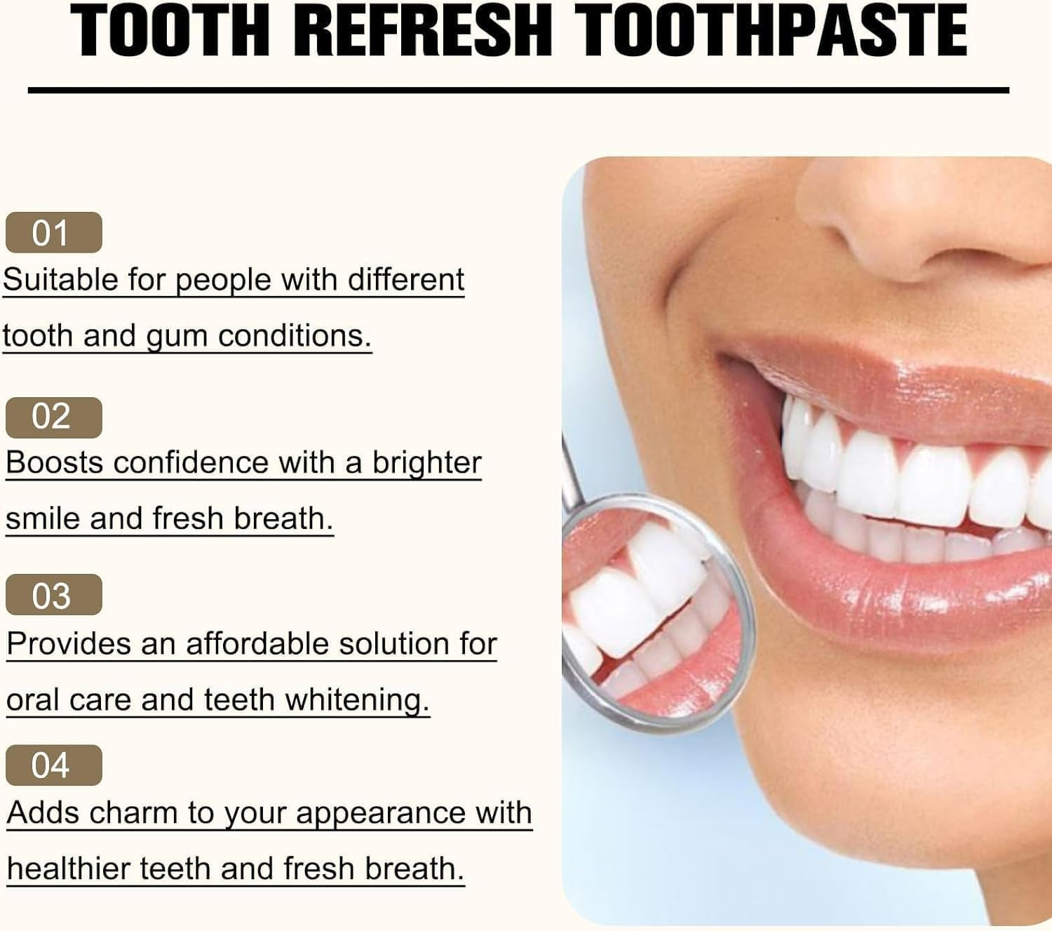 2PCS Tooth Refresh Toothpaste, Fresh Breath Whitening Toothpaste, Natural Oral Care & Enamel Repair, Helps Remove Coffee, Tea & Wine Stains, Deep Cleaning Care