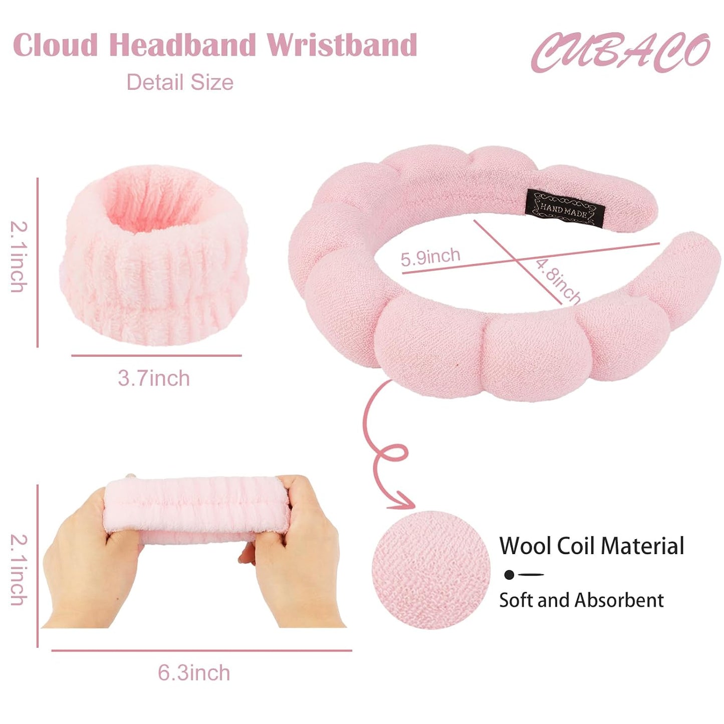 Spa Headband and Wristband Set for Women with Ice Jade Roller and Gua Sha, Skin Care Set Tools Puffy Makeup Headband Teen Girl Gifts Trendy Stuff Hair Accessories for Women