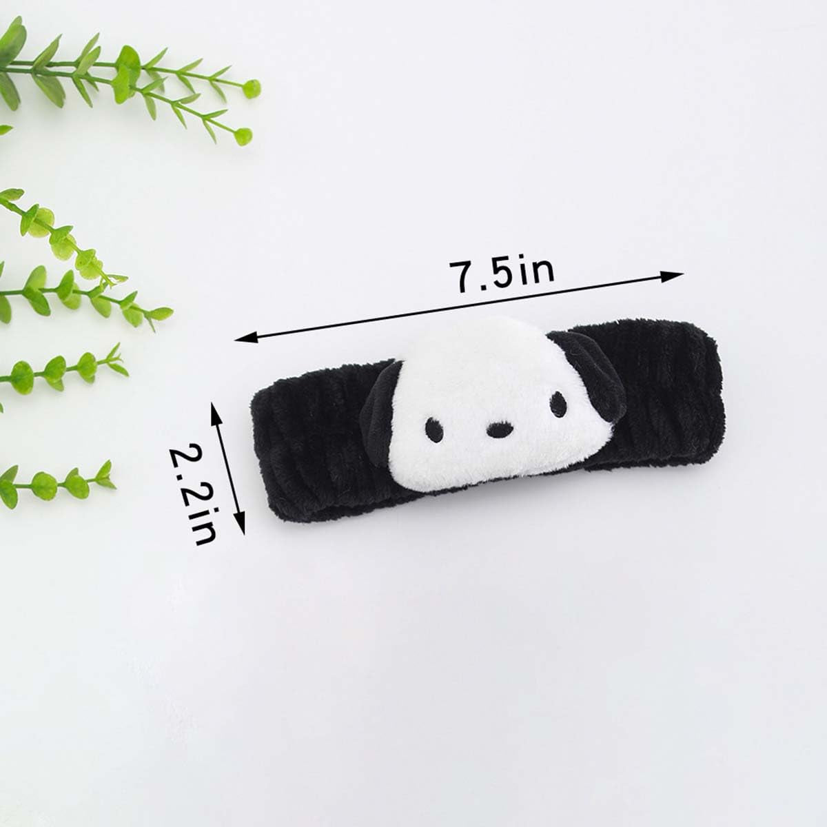 Kawaii Spa Headband for Washing Face, Make Up, Party; Soft, Stretchy, Comfortable; Black; 1 Count (Pack of 1) for Women