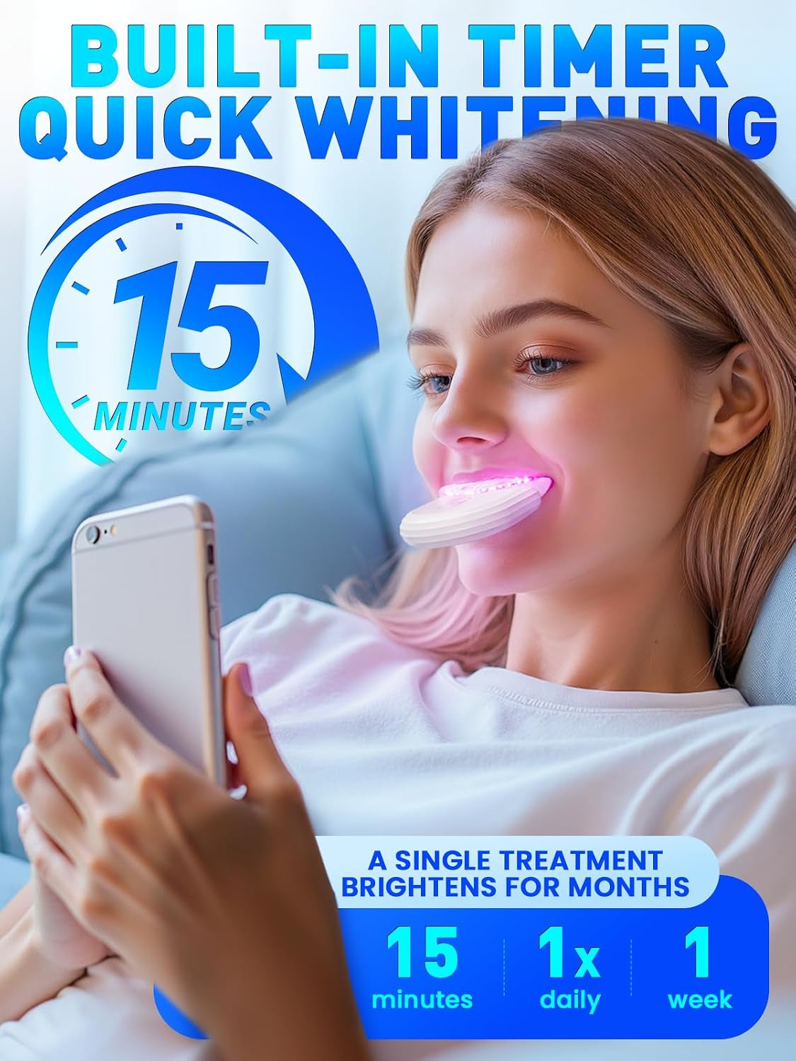 Teeth Whitening Kit for Sensitive Tooth: Professional Whitening Gel Pens Strips Dental Kit, 32X LED Light White Personal Care Products, 35% Carbamide Peroxide Whitener, Beauty Tools for Home